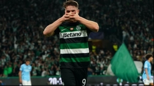 <p>Viktor Gyökeres, starting forward for Sporting Lisbon</p>