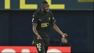 Umar Sadiq, delantero nigeriano de la Real Sociedad que está cedido en el Valencia