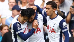 Los jugadores del Tottenham celebran un gol