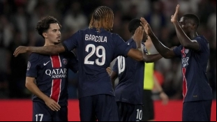 Los jugadores del PSG celebran un gol